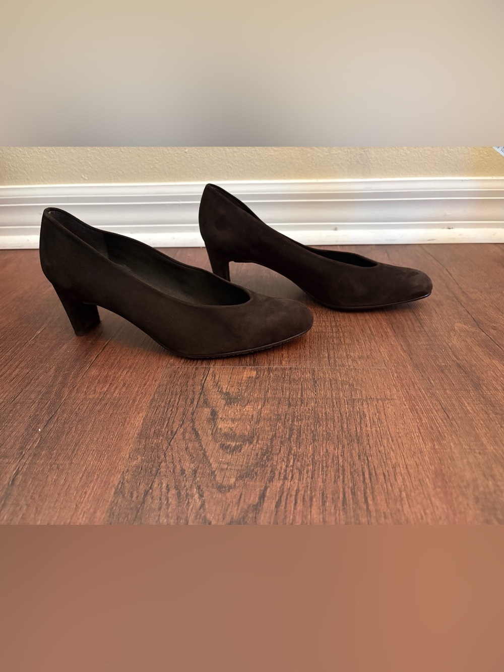 Stuart Weitzman Brown Suede Block Heel Pumps Size 7